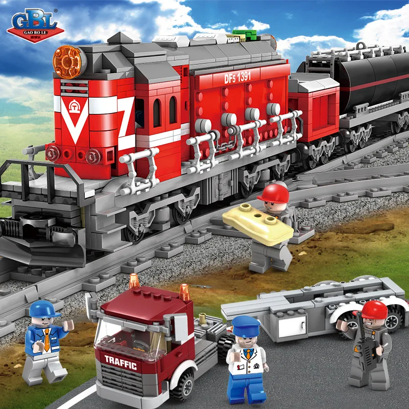 Gaobole 98219 locomotive track train 98220 Harmony train children's puzzle block toy gift