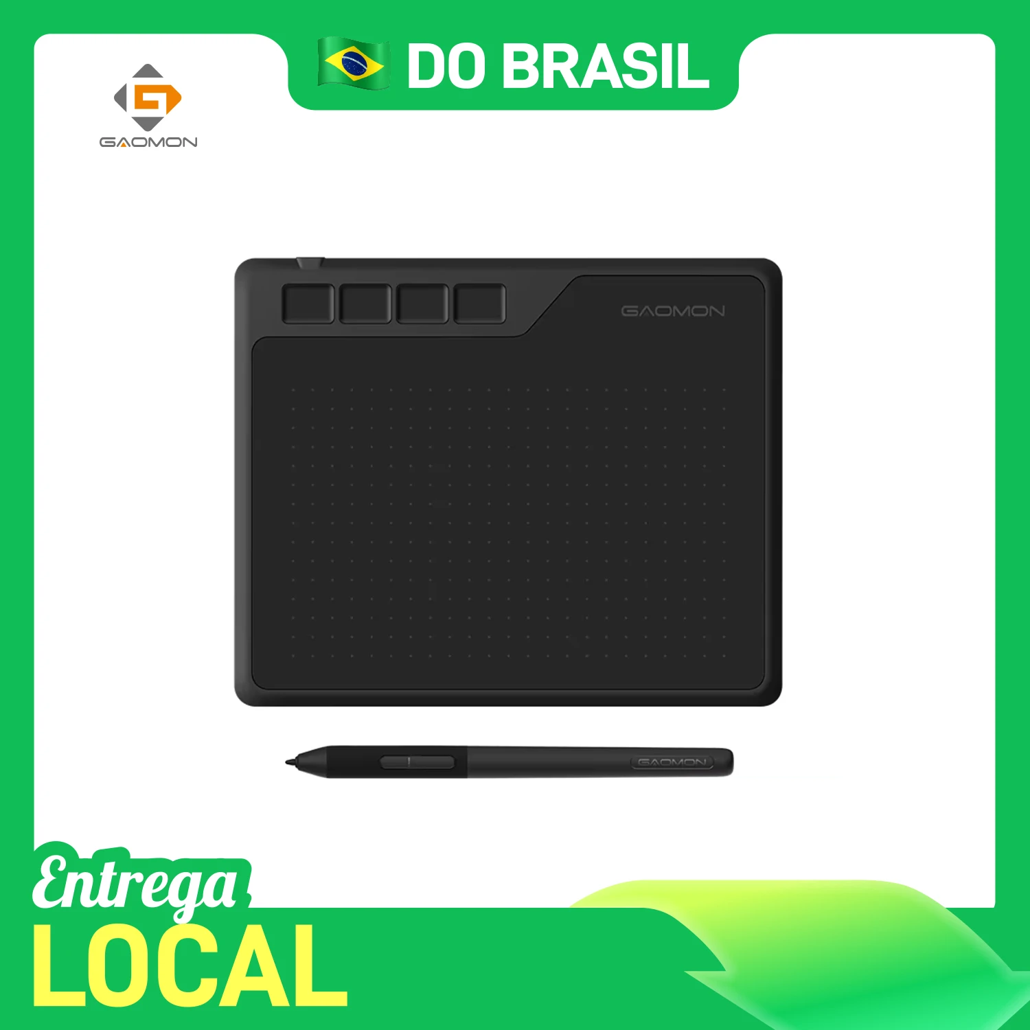 Tablet Gráfico Portátil GAOMON S620 6.5x4 Polegadas para Android Conexão Fácil Pequeno e Leve para Desenho ao Ar Livre