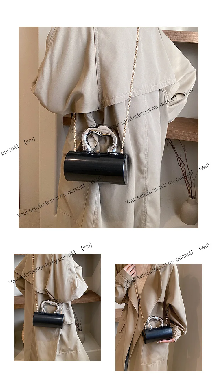 

Женская сумка с ручкой для вечеринки, модный цилиндр, мини-вечерний кошелек, сумка через плечо, золотая коробка