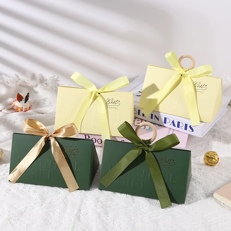 Elegante scatola per bomboniere triangolare per addio al nubilato, confezione regalo per souvenir, porta caramelle geometrico minimalista, premium