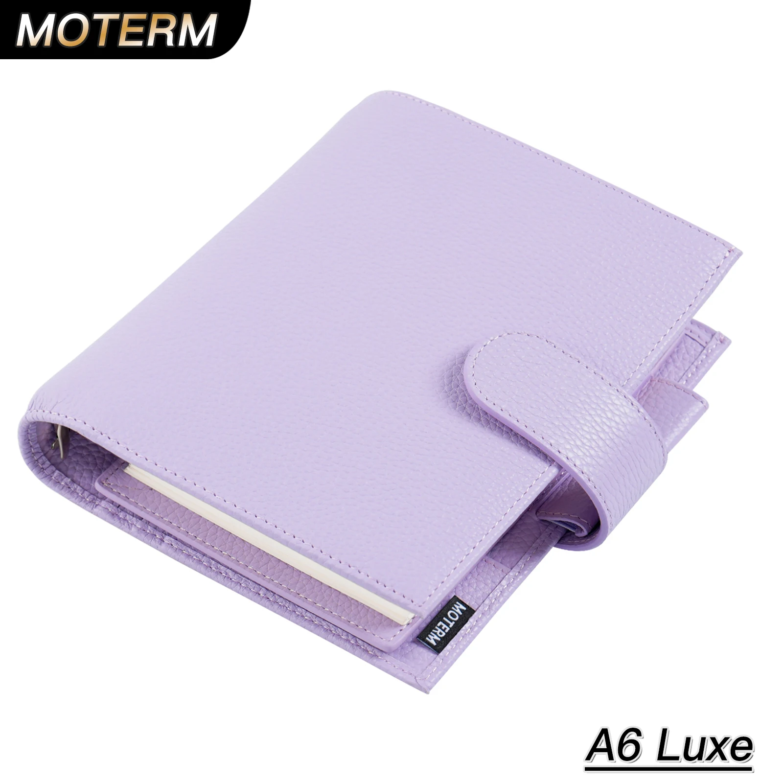 Moterm Luxe 2.0 A6 Size Rings Planner with 30 MM Rings Binder Genuine Pebbled Grain Leather Notebook Diary Agenda Organizer