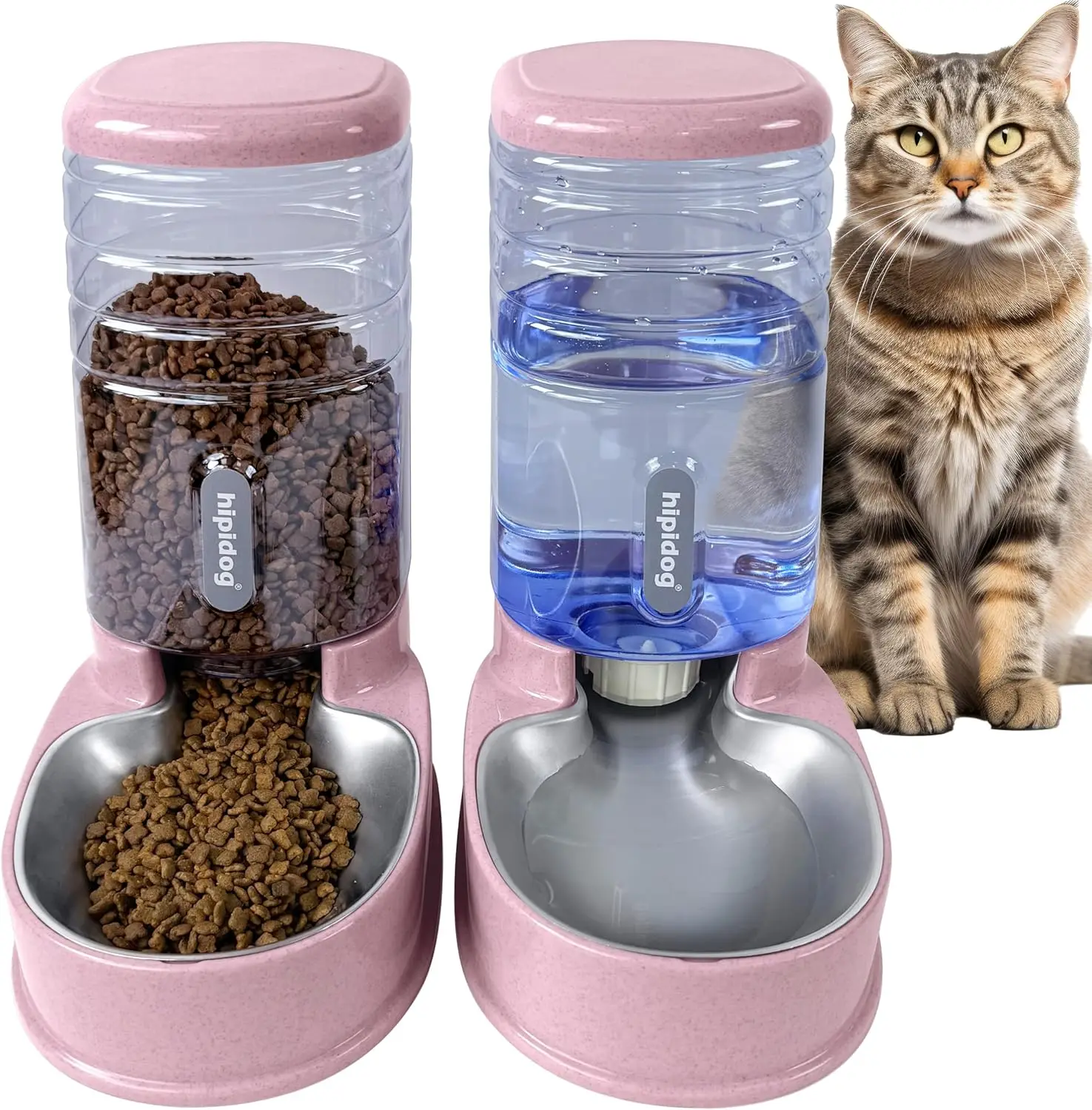 

Автоматическая кормушка для домашних животных и набор диспенсеров для воды с чашей из нержавеющей стали, емкостью 3,8 л.