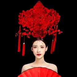 women red cosplay headpiece dance Halloween party Chinese styles Carnival accessories headdress