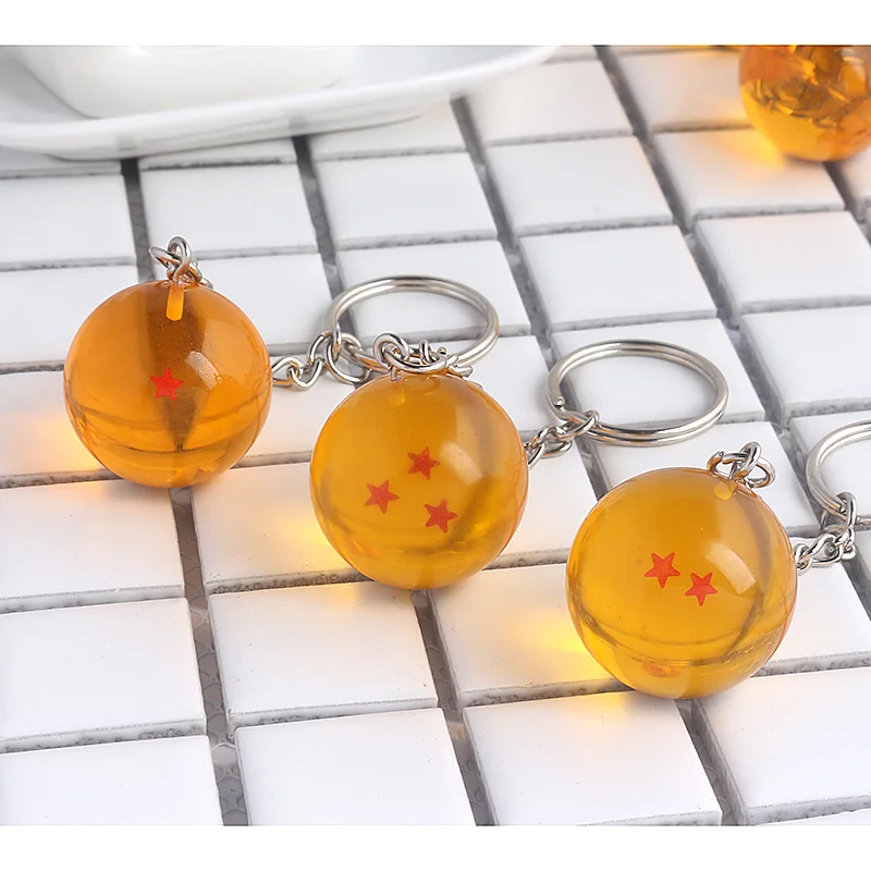 Japanese 1-7 Stars Balls Keychain Figures Toys Key Chain Pendant Car Keyring Gifts Accessories