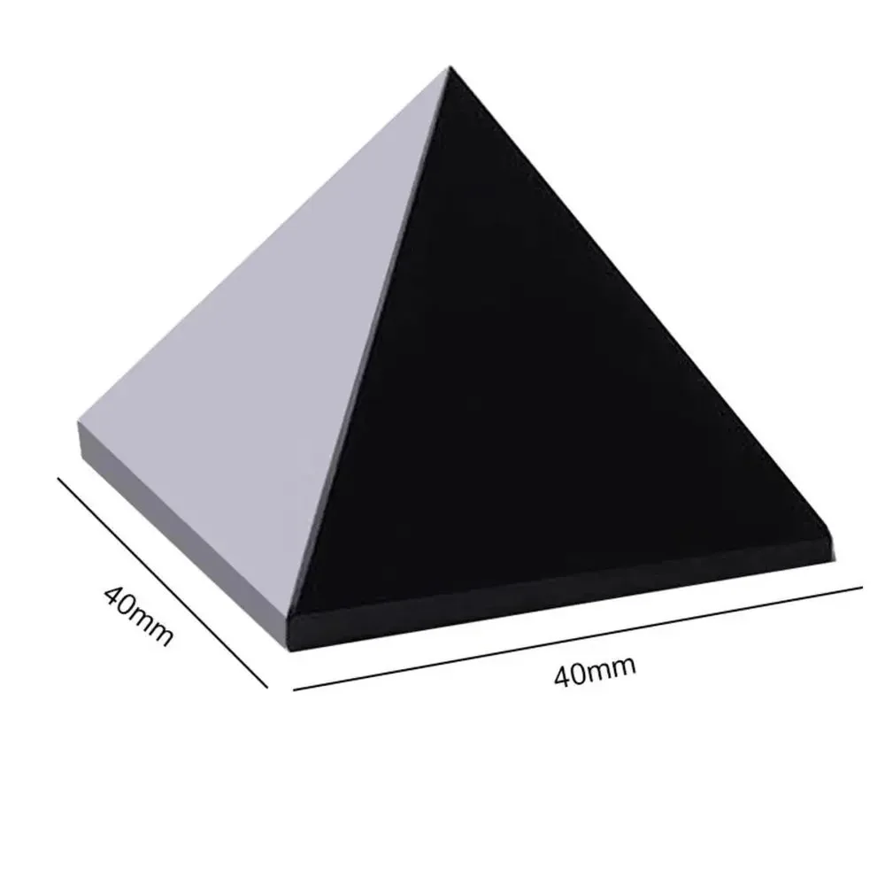Natural Black Obsidian Pyramid 3-7cm Healing Crystal Stone Reiki Meditation Decor, Polished Mineral Display for Home