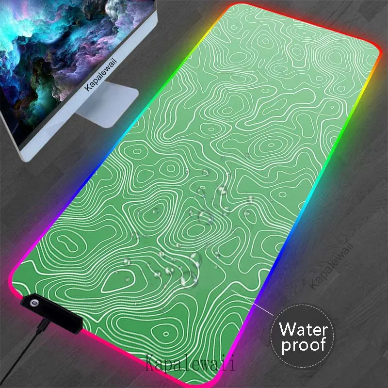 

LED Line art Mouse Pad RGB Large Computer MousePad Waterproof Desk Mat Anti-slip Laptop Mice Pad Gaming Accessories Mouse Mat