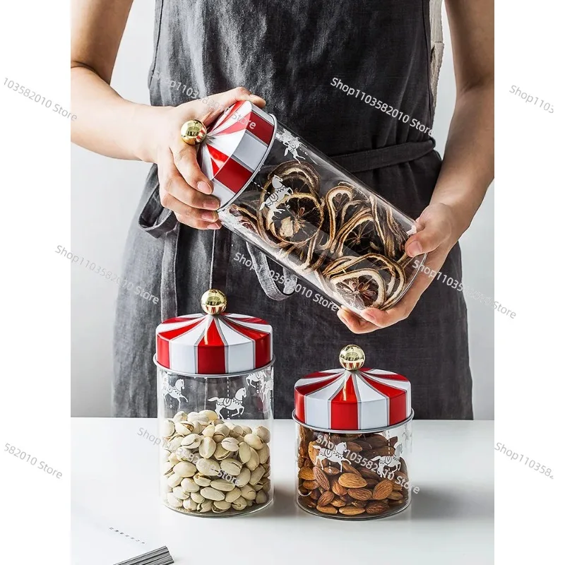 Nordic Creative Glass Sealed Jars, Household Storage Canisters for Coffee Tea Candy Cereals
