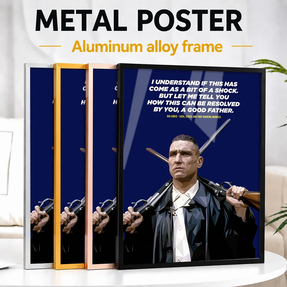 Vinnie Jones Good Father Quote Framed Metal Print Customized Photo Minimalist Scene Style Wall Art For Den Ideal Birthday Gift
