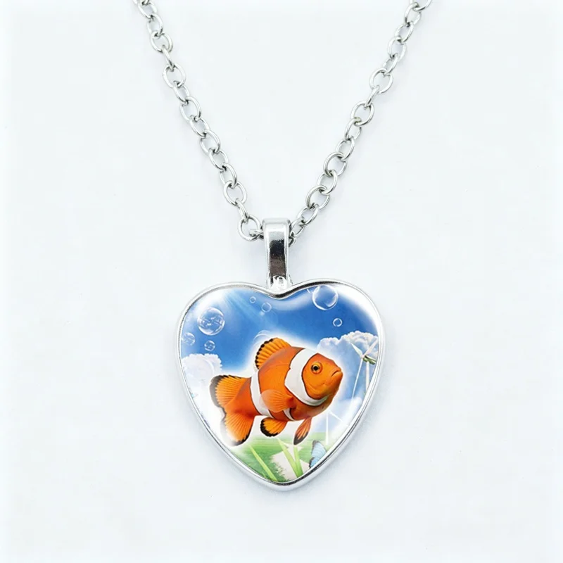 Frutiger Aero Necklace Funny Meme Necklace Glass Dome 25MM Heart Shape Pendant Necklace Jewelry Charm Fans Gift