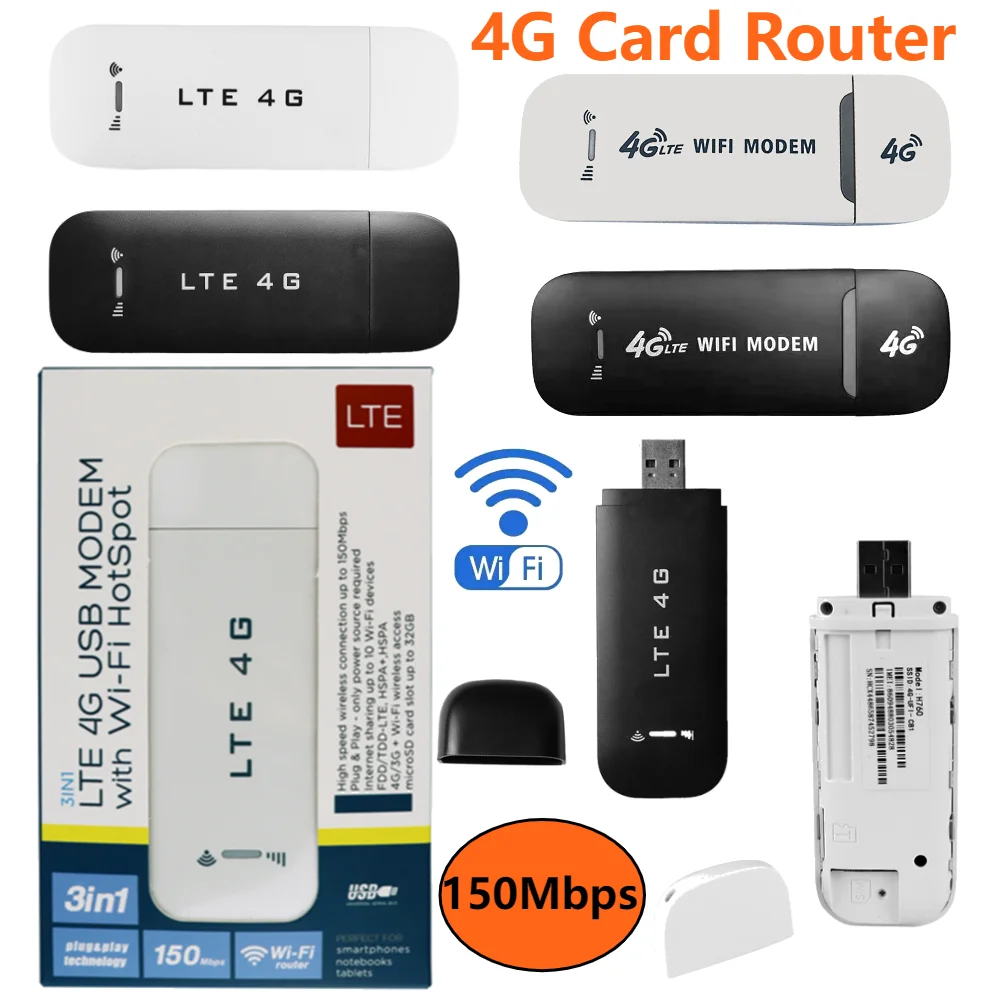 

4G LTE Wireless USB Dongle 150Mbps High Speed Mobile Broadband with SIM Card Slot for Laptops Notebooks Wireless WiFi Adapter