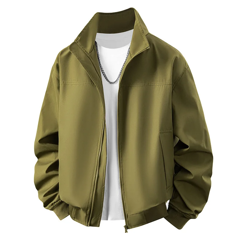 

American Style Casual Stand Collar , Spring and Autumn Korean Version Loose Coat, Trendy Plus Size Men