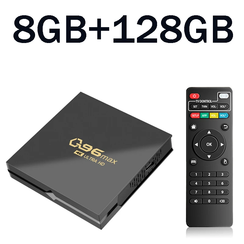 Q96 Max Android 11.0 Smart TV Box Amlogic S905 Ondersteunt 4G Wifi HD 4K 1080P 8GB 128GB Media Player 3D TV Box Set Top Box IPTV - afbeelding 1