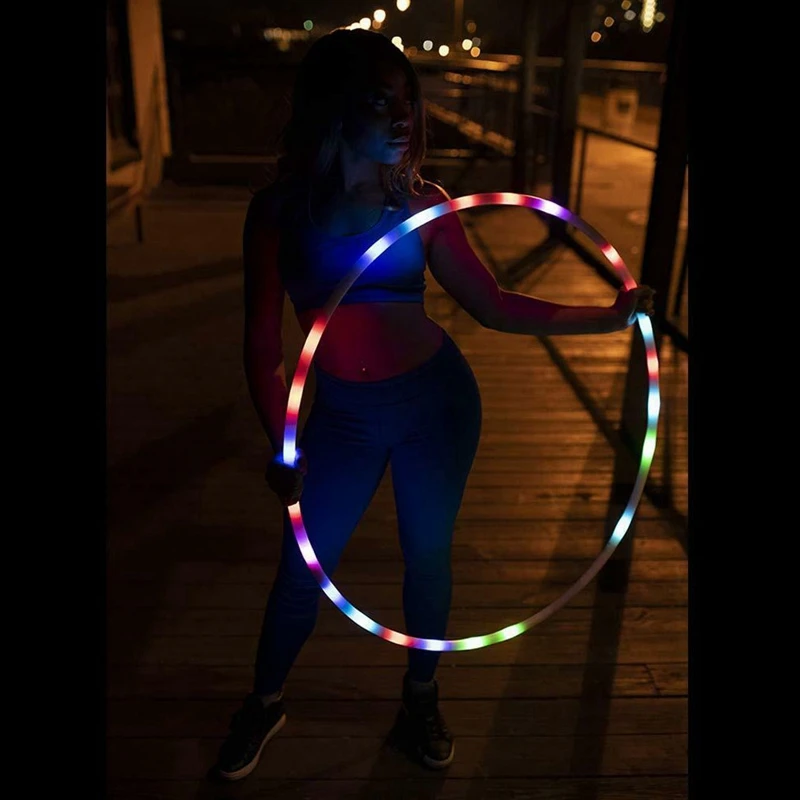 LED Hoop Color Strobing and Changing Hoop Light Up LED Dancing Hoops für Kinder und Erwachsene Trainingsgeräte mit Glow Light