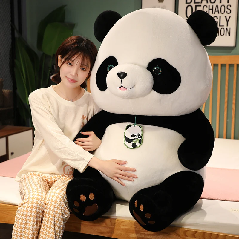 Kawaii 24-50cm Round Fat Panda Plush Toy Stuffed Animals Giant Pandas Plushies Doll Anime Soft KidsToys for Girls Decor Gifts