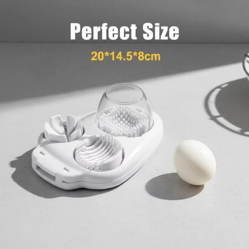 1PC-Egg Slicer, Cracker, Fancy Egg Cutter, 3-in-1 Egg Cutting Tool
