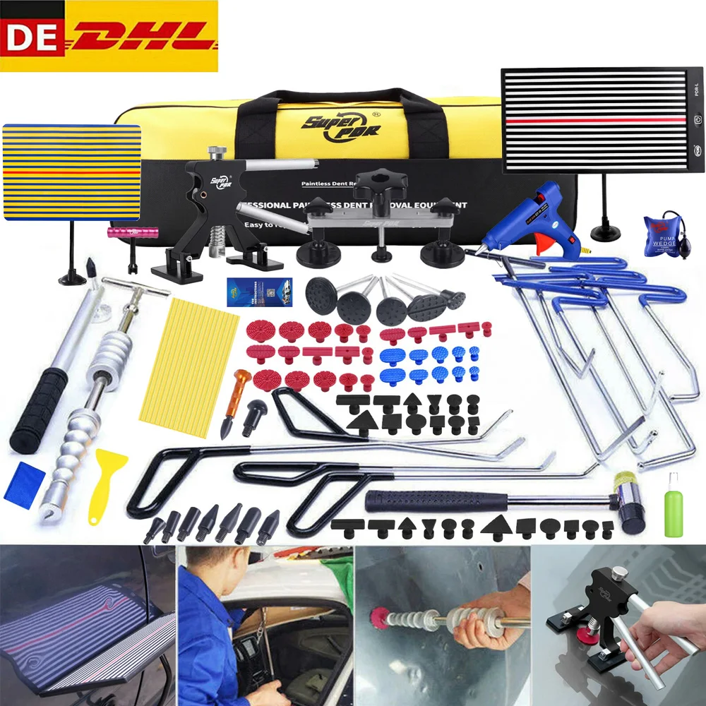 Outil professionnel PDR, outils de débosselage sans peinture, Kit de débosselage, extracteur de débosselage de voiture avec colle, Kits de débosselage automobile
