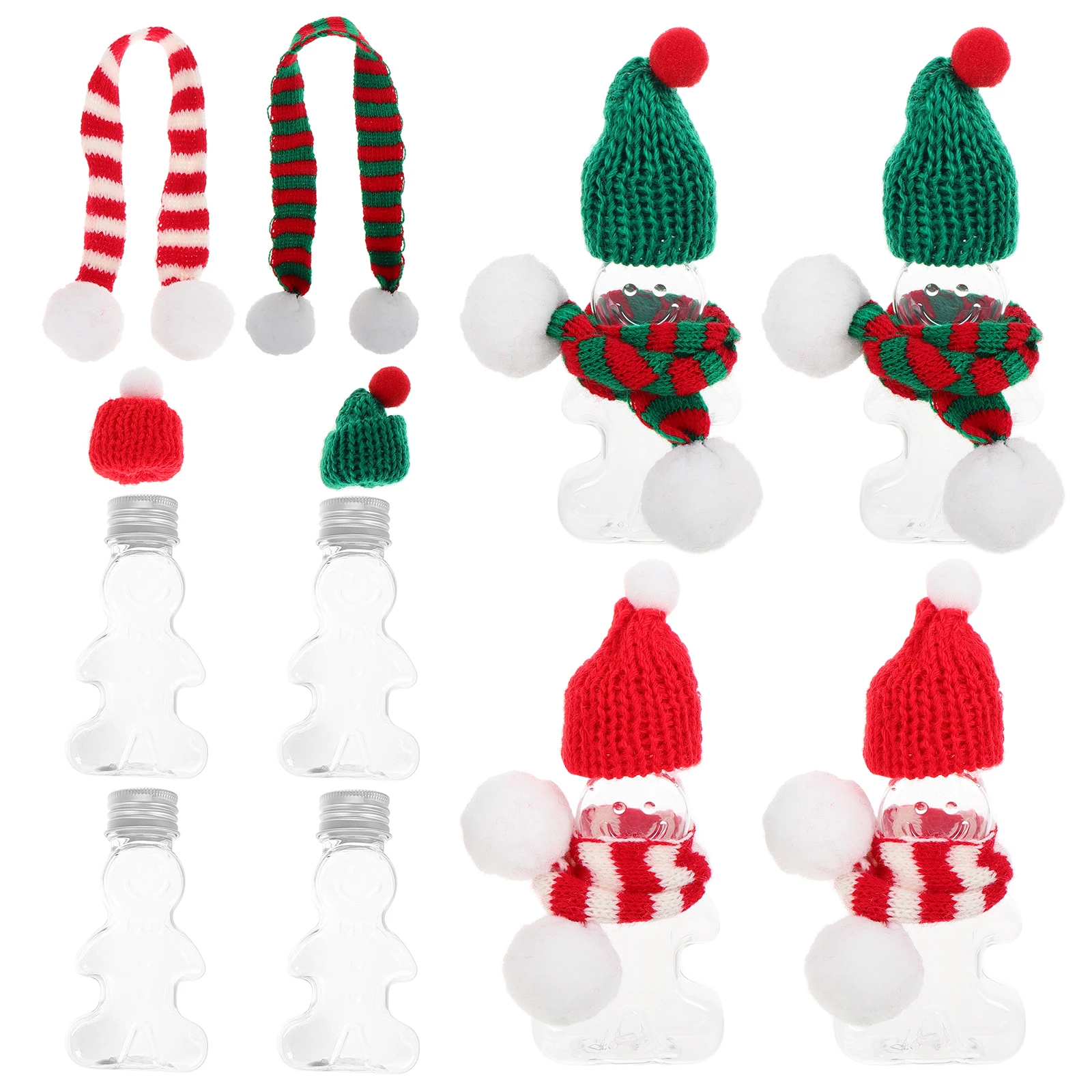 

50 ml Christmas Gingerbread Man Milk Tea Bottles Reusable Holiday Party Beverages Storage Craft Santa Hats Juice