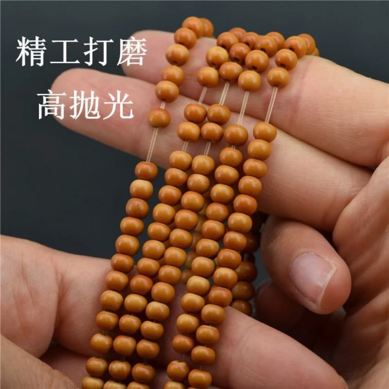 

Natural Olive Stone 4.7Cm Bead Bracelet Necklace Long Strand Spacer Sweater Chain Moon Buddha Beads