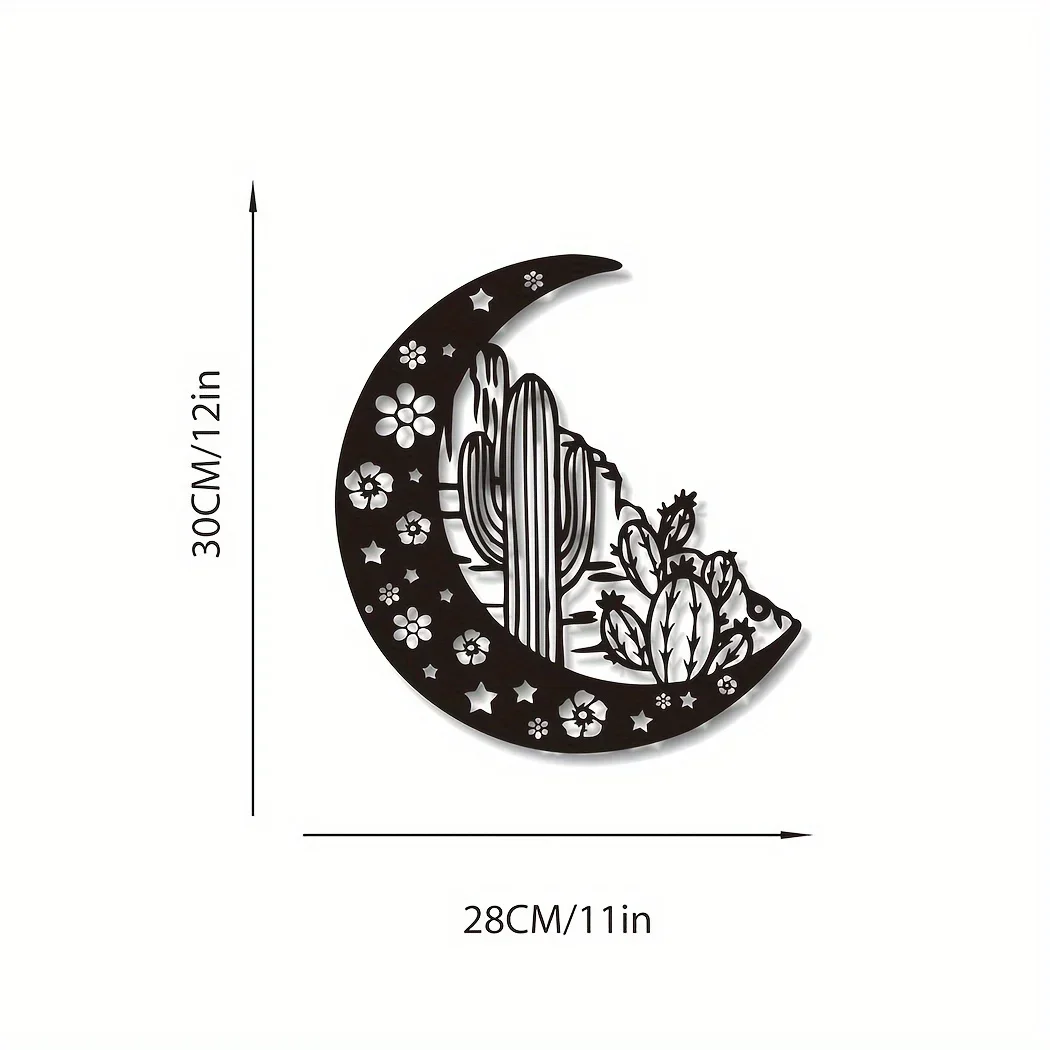 

HELLOYOUNG Cactus Moon Metal Sign Wall Art Cactus Wall Hanging Door Decoration Door Hanger Decoration Outdoor Decor Cactus Room