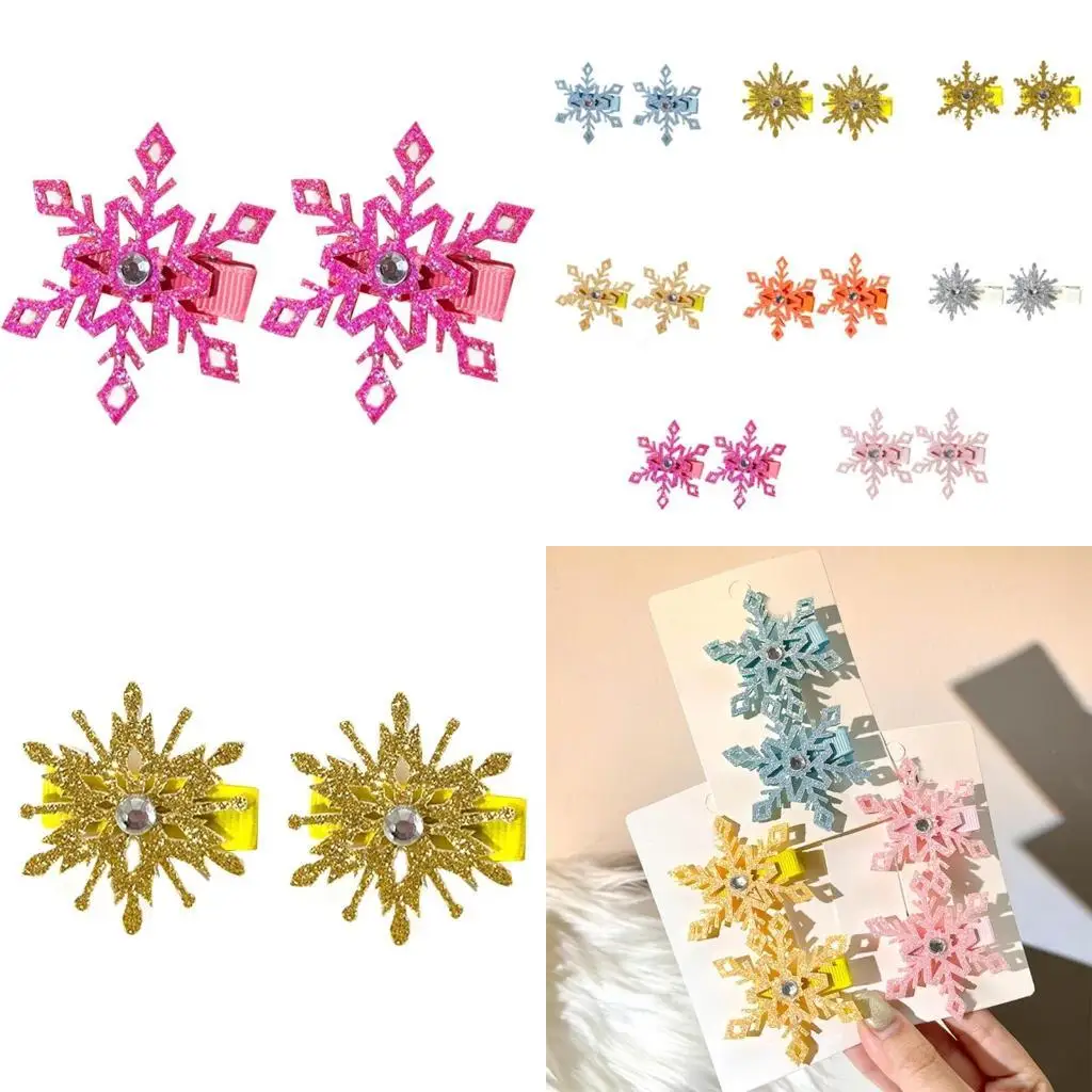 

652F Hair Clip Alloy Snowflakes Designs Kids Hair Accessory for Daily Wear School Event and Birthday Parties Hair Decoration