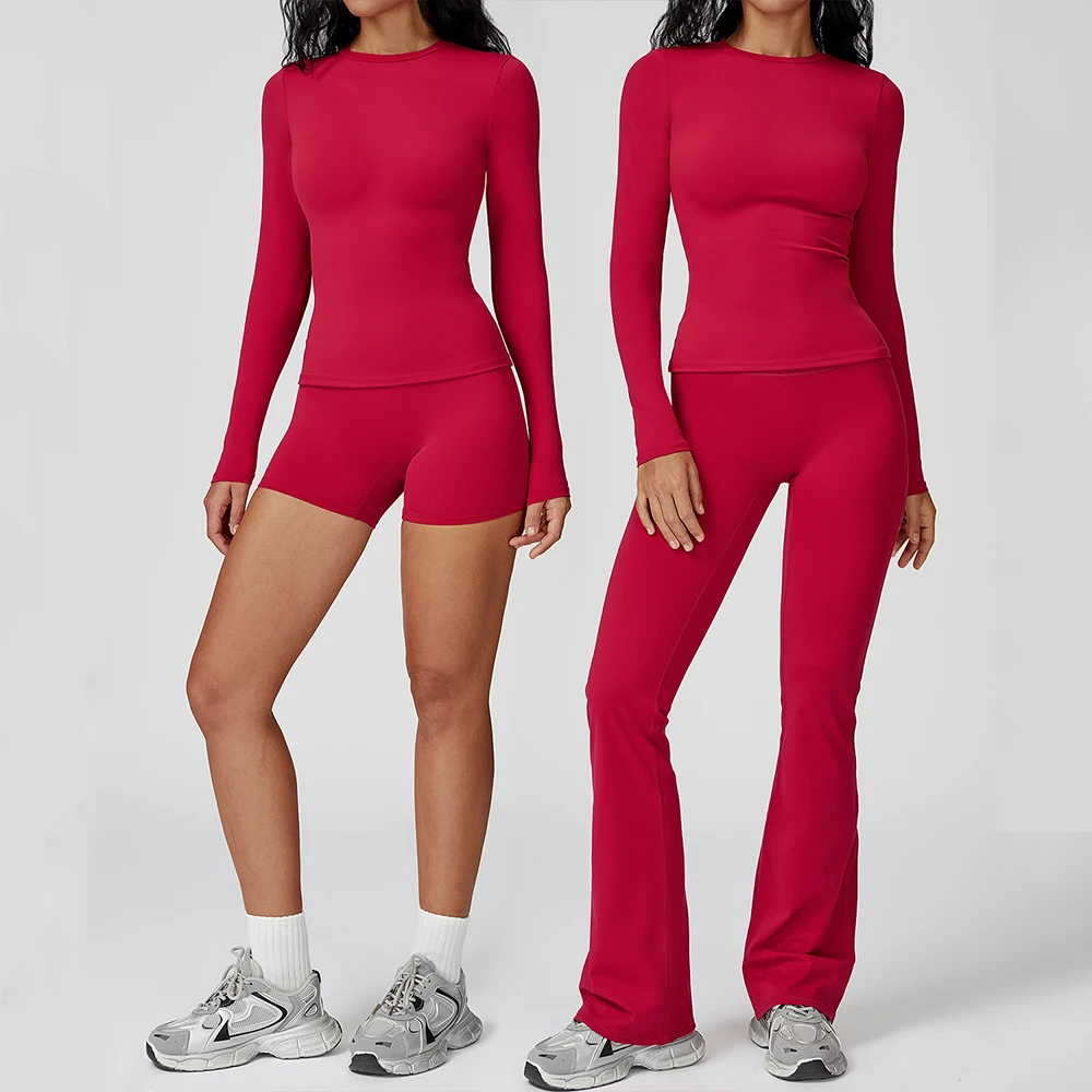 

2 Pieces Sportswear Yoga Set Gym Clothes Sportswear Yoga Suits For Women Tracksuits Fitness Set Sports Long sleeves Gym Leggings