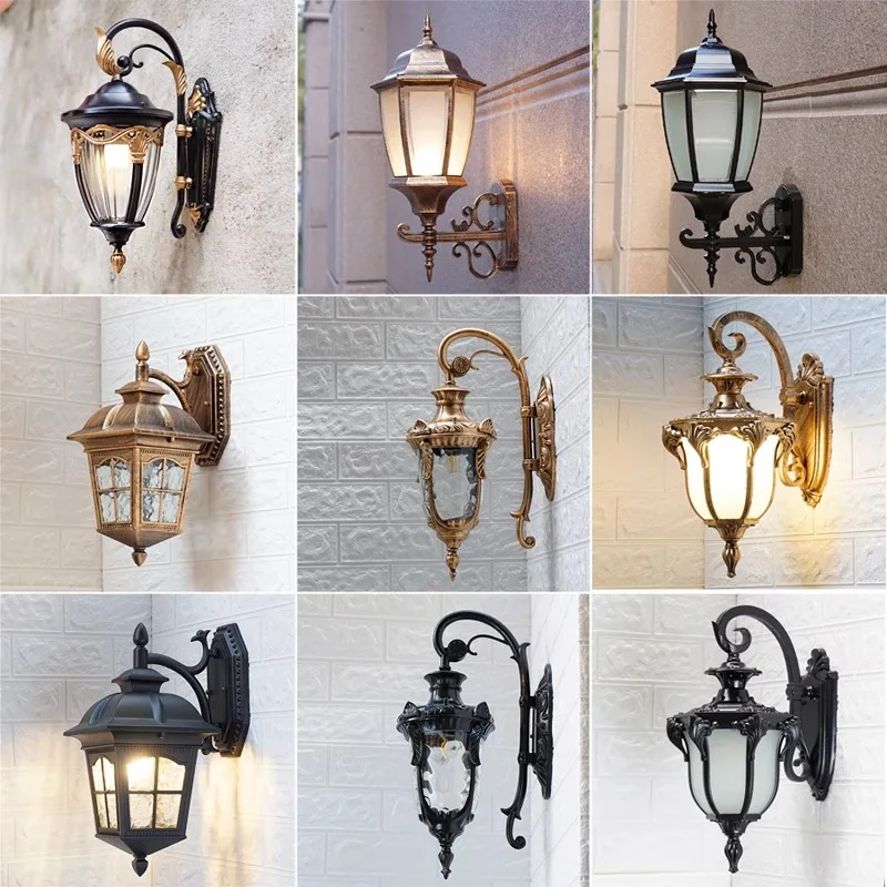 

European outdoor lamp waterproof American villa exterior wall courtyard wall entrance retro lamp balcony outdoor wall