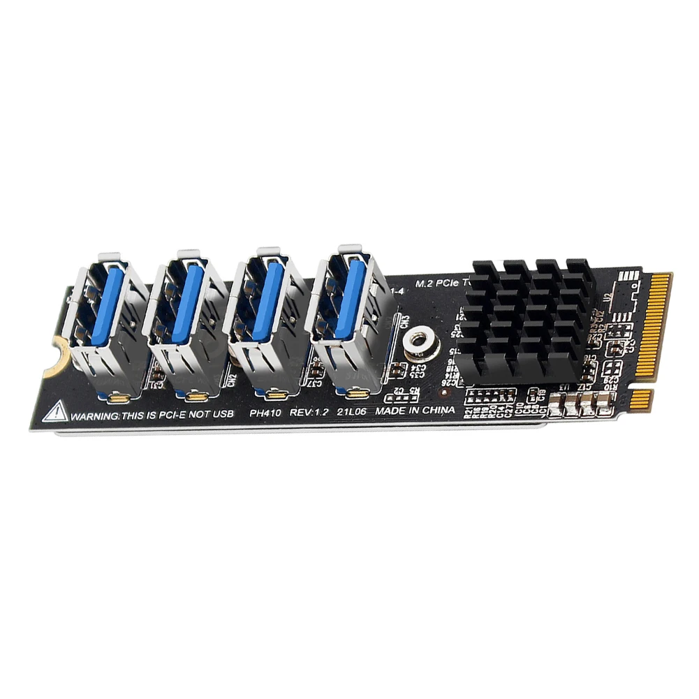 

Карта-конвертер M.2 Mkey на 4 PCI-E Mini USB3.0, адаптер жесткого диска, высокоскоростная стабильная передача для настольного компьютера