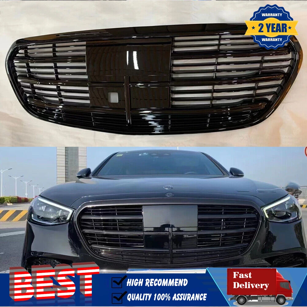 Front Facelift Grill Grille Body Kit Black Style For Mercedes-Benz W223 S450 S500 S560 S580 2021 2022 2023