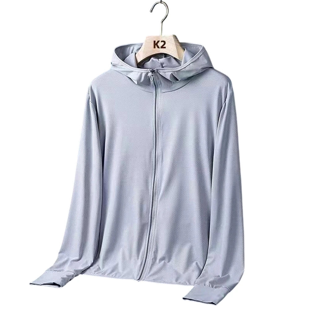 Lightweight Hooded Sunscreen Outerwear for Men with Mesh Inserts for Cooling Effect During Fishing Hiking and Travel
