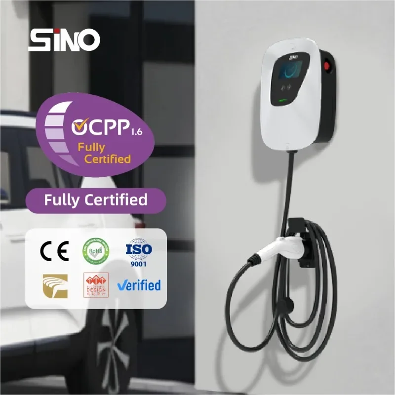 Sino Ac Ev Car Charger 32A Type2 Ethernet Ocpp 1.6 Car Charging Station  Charging Stations Wallbox 11kw 22kw