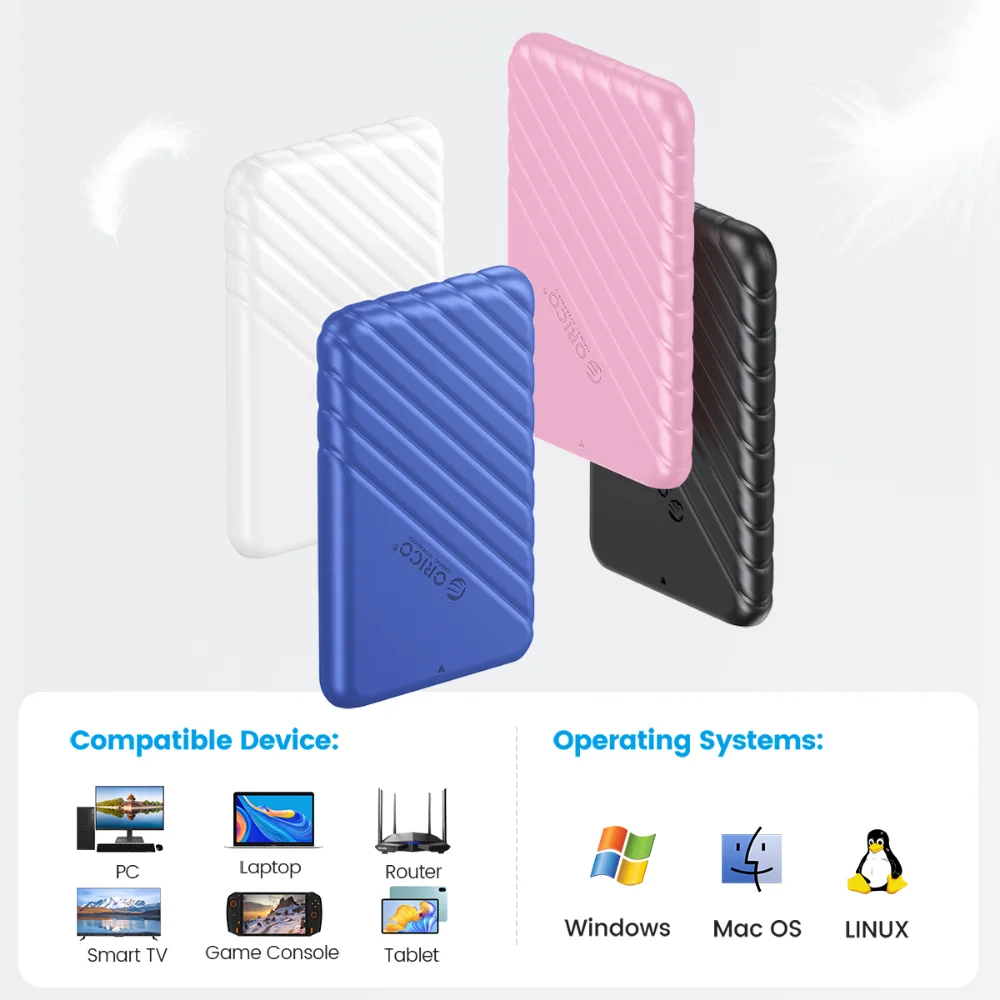 ORICO HDD Enclosure 2.5 SATA To USB 3.0อะแดปเตอร์กล่องฮาร์ดดิสก์5 6Gbps HDD SSD กล่องใส่ฮาร์ดดิสก์สนับสนุน UASP สำหรับ PC แล็ปท็อป