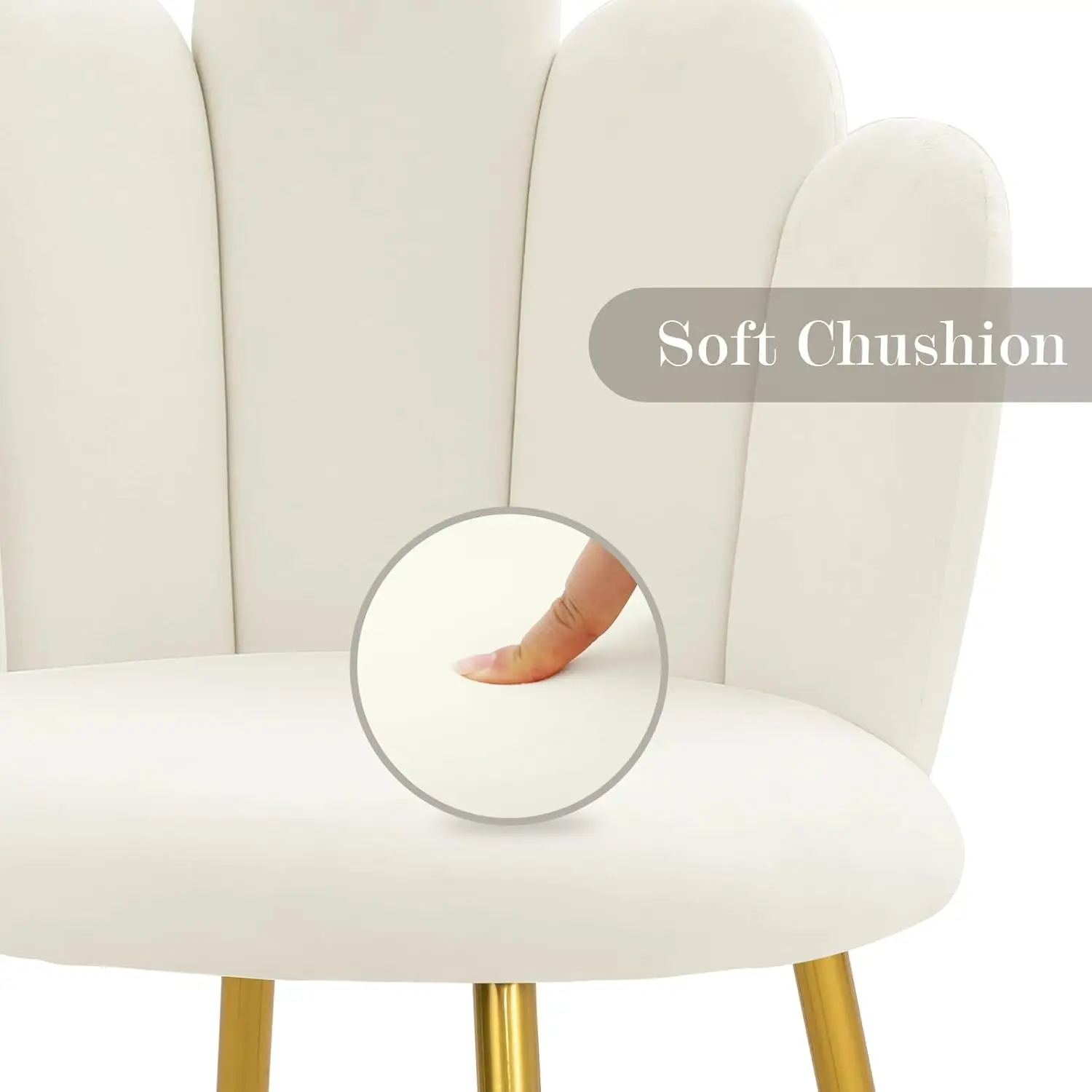 Stuhl für Make-up-Raum – Midcentury Modern Accent für Wohnzimmer, Schlafzimmer, Make-up mit Rückenstütze aus Samt