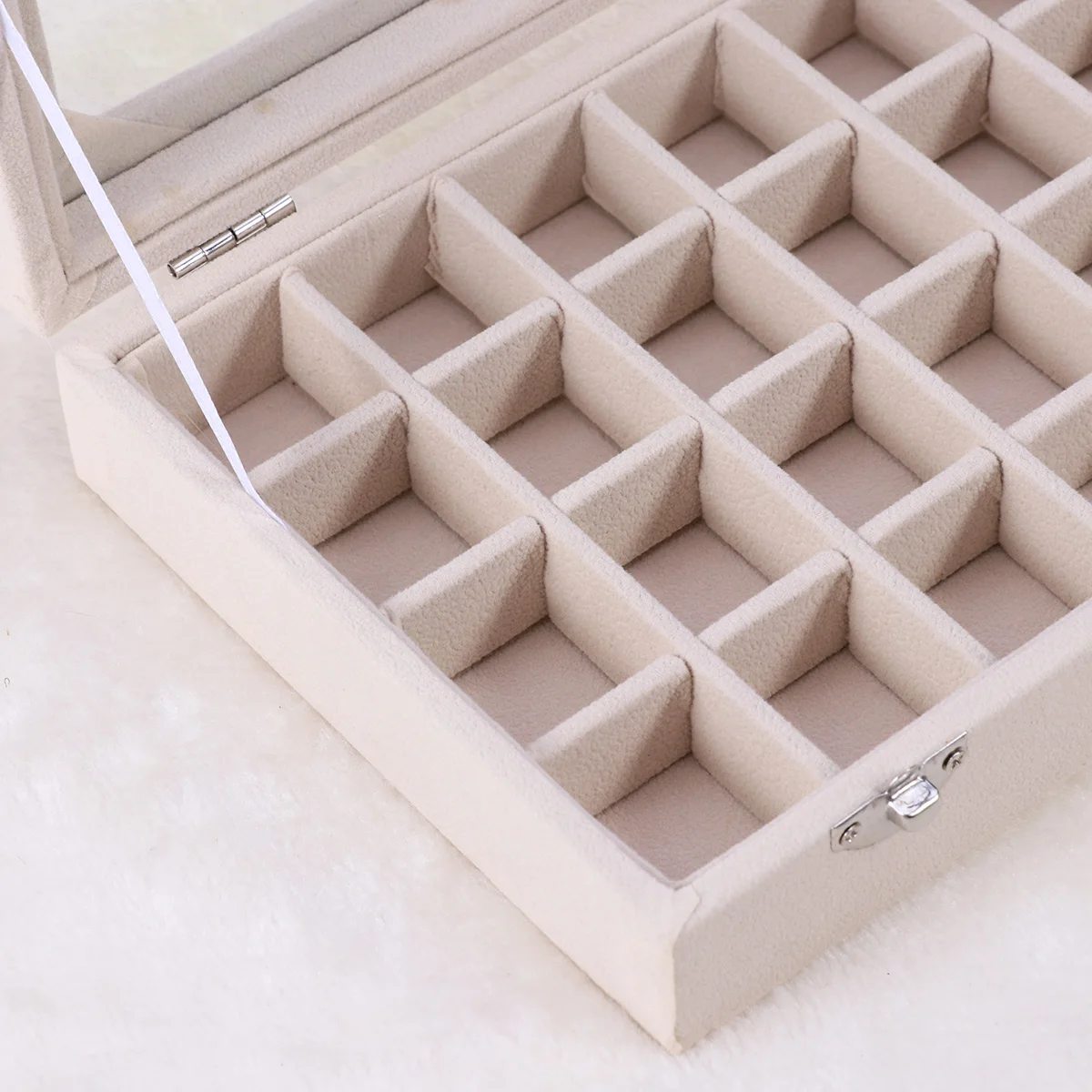

24 Grid Jewelry Box Organizer Tray for Earrings Rings Storage Travel Portable Lightweight Durable Jewelry Storage Box Use
