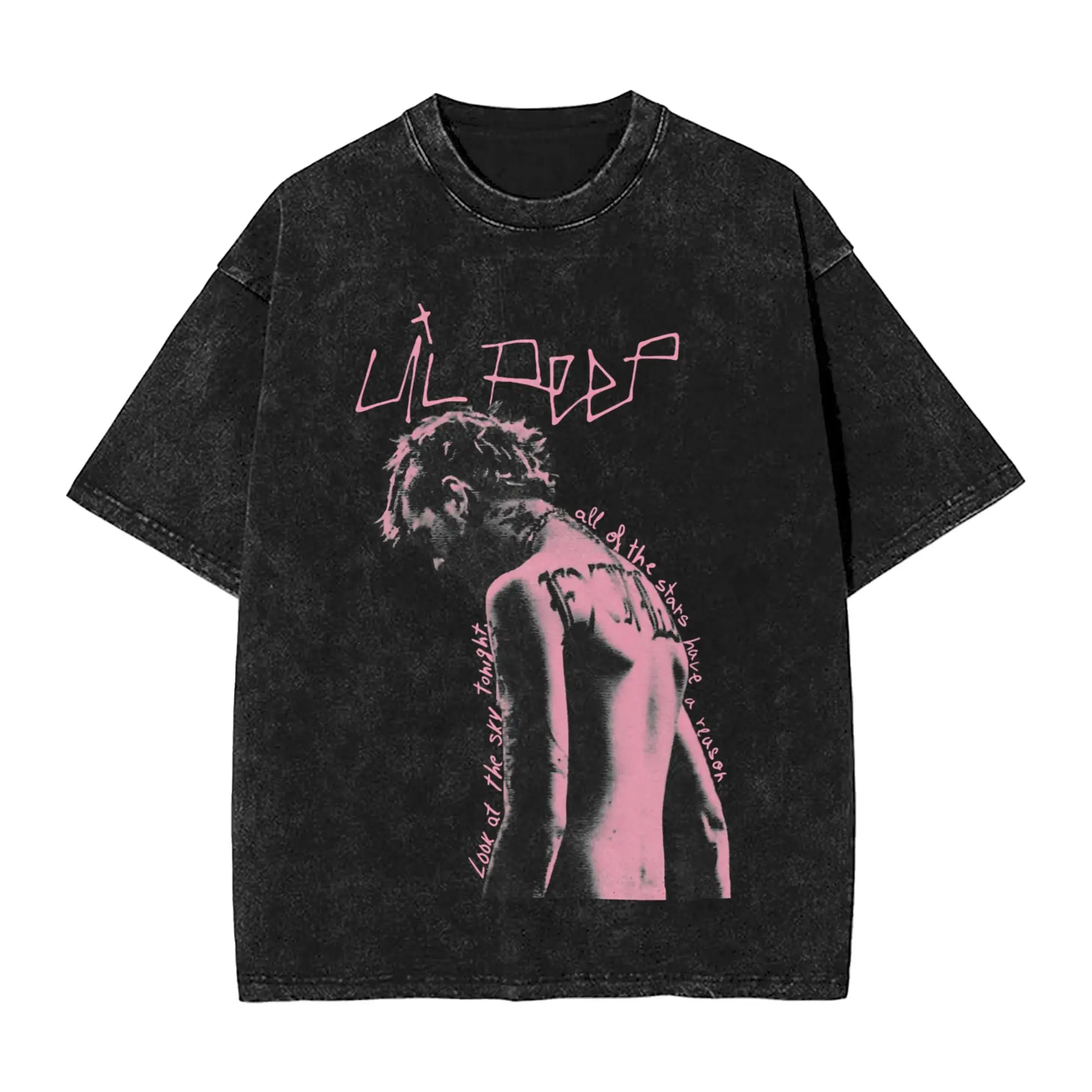 Lil Peep 30th Birthday Celebration Tour 2026 Outfit Washed T Shirt Men Women Streetwear Hip Hop T-Shirt Graphic  Tees