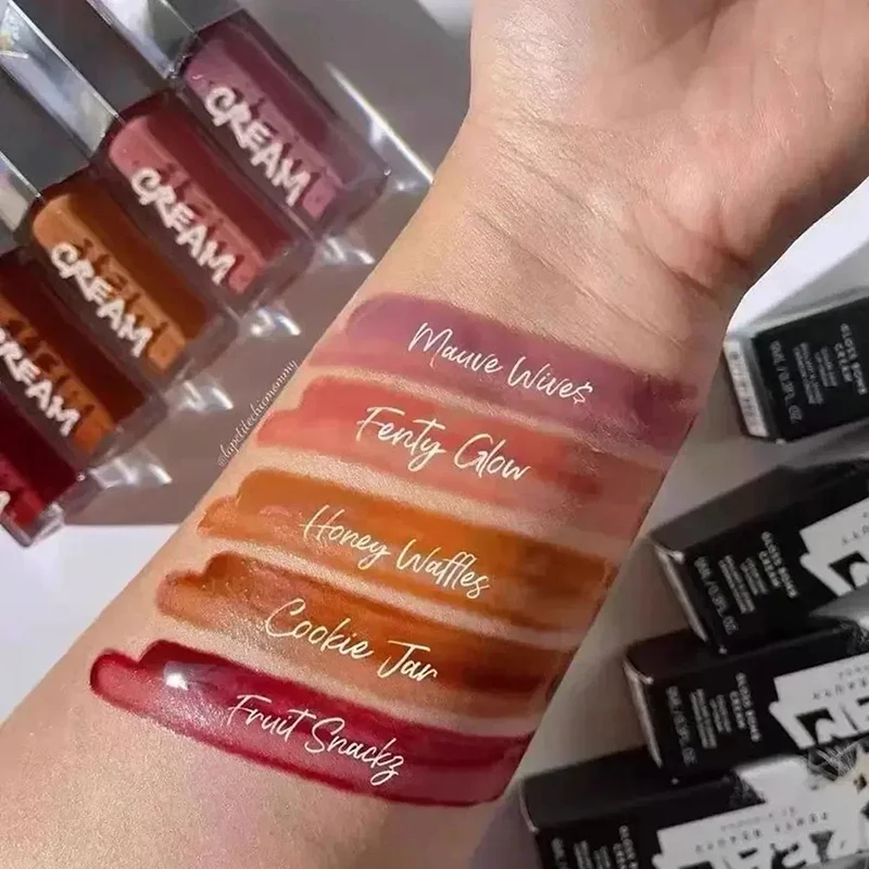 9 ألوان Fenty Beauty ملمع شفاه مقاوم للماء أحمر شفاه سائل عاري وردي ملمع شفاه مرطب ملمع شفاه مكياج مناسب للنساء #3