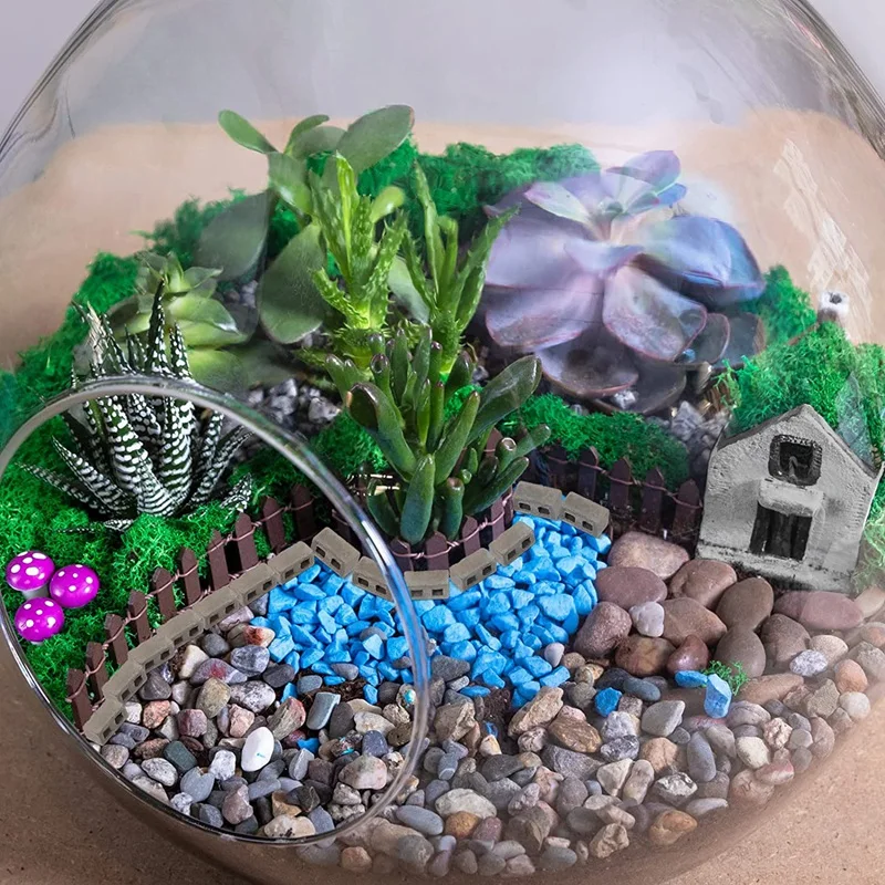 طوب صغير خرساني ، مناظر طبيعية صغيرة ، ملحقات بيت الدمية ، كتل جمرة ، مقياس ، 60 عبوة