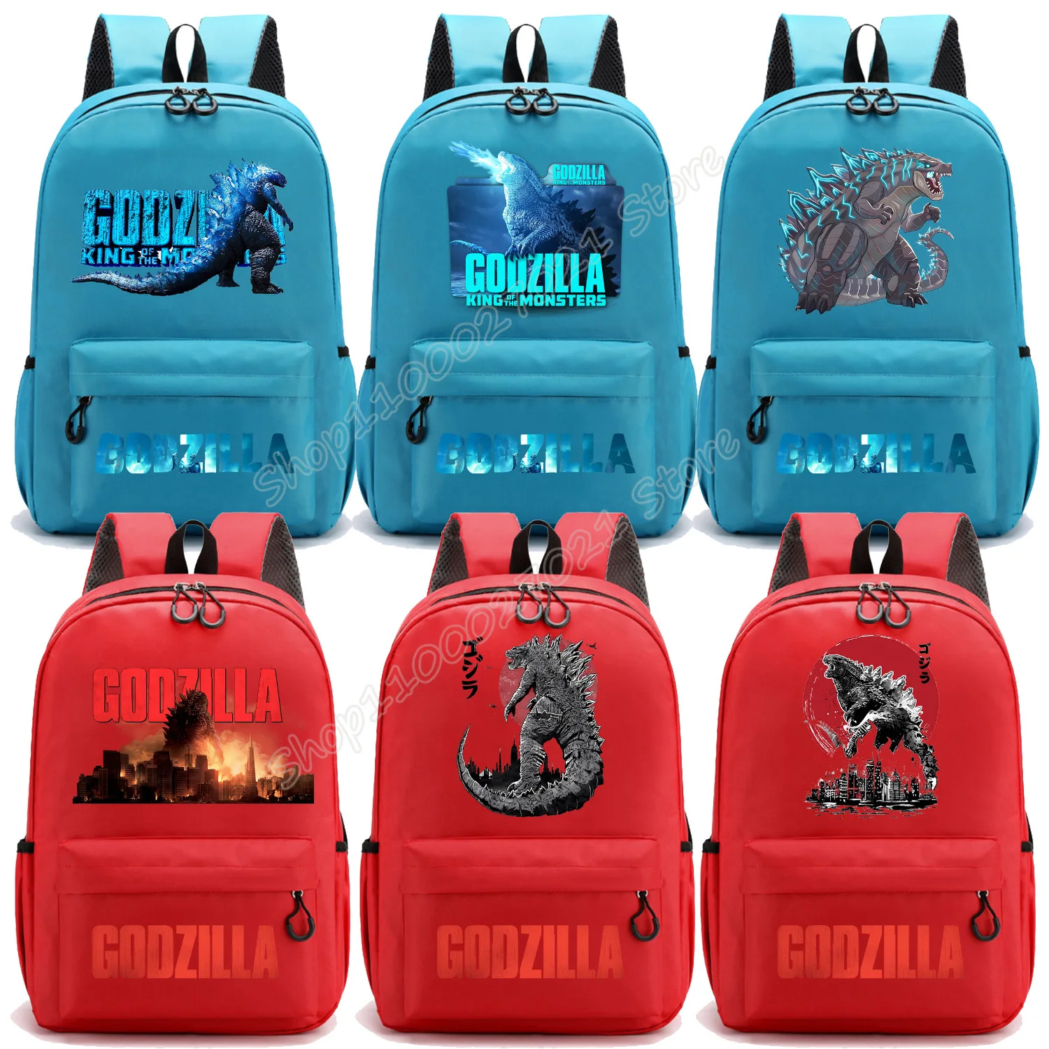 

Godzilla Backpack New Anime Schoolbag Cartoon Schoolbag Fashion Boys Girls Red Blue Knapsack Student Large-capacity Bookbag Gift