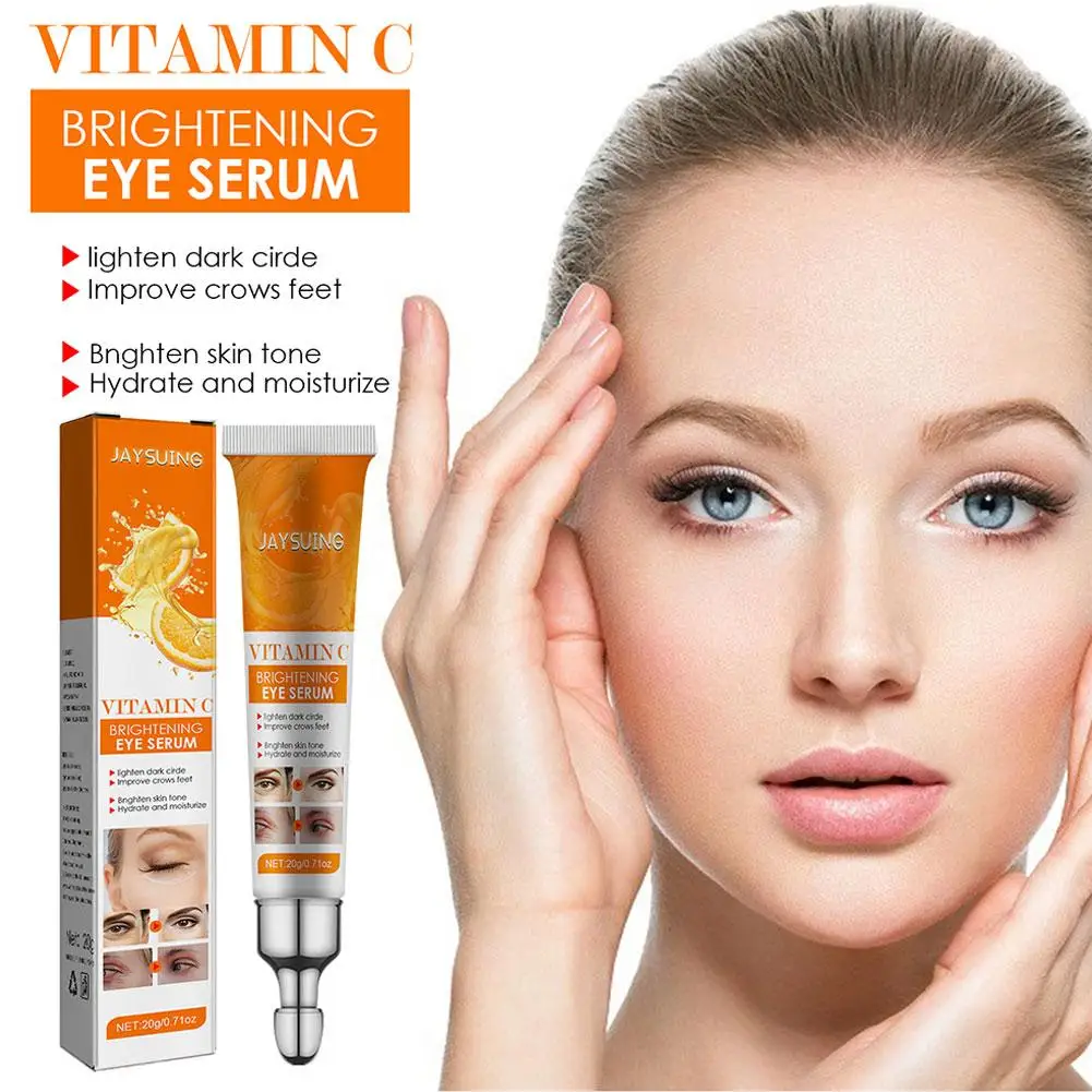 Crema para Ojos con vitamina C, blanqueamiento Anti ojeras, bajo suero, líneas de belleza suaves para ojos finos, reafirmante, cuidado de la piel, bolsas para ojos Z8T8