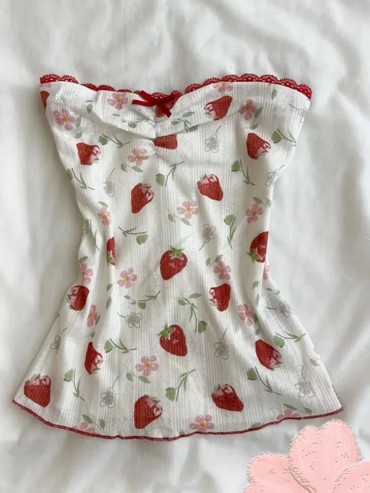 

2025 винтажные женские укороченные топы без рукавов в стиле пэчворк, кружевные без бретелек, облегающая талия, сексуальная блузка, элегантные повседневные уличные футболки