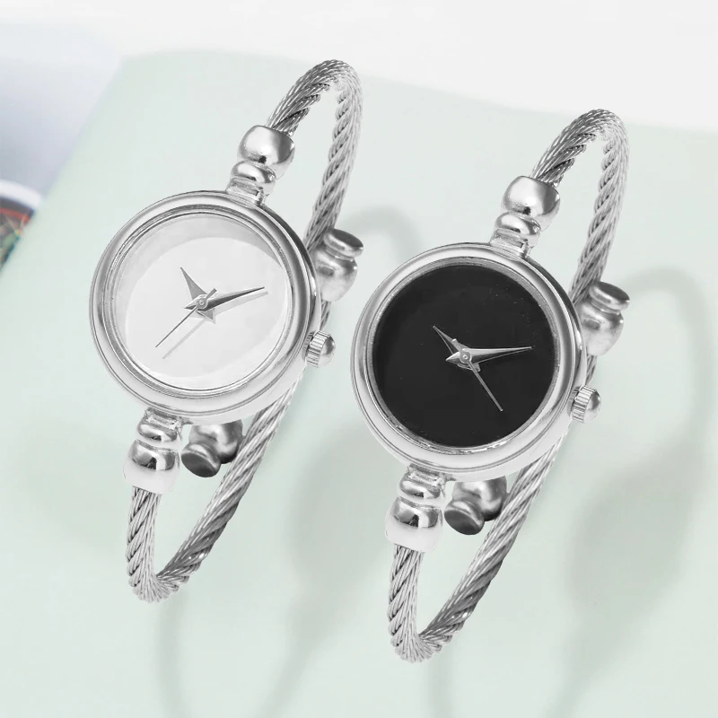 2PCS Women\'s Watches Fashion Gold Fine Strap Ladies Bracelet Watch Female Wrist Watch Women Clock Relojes