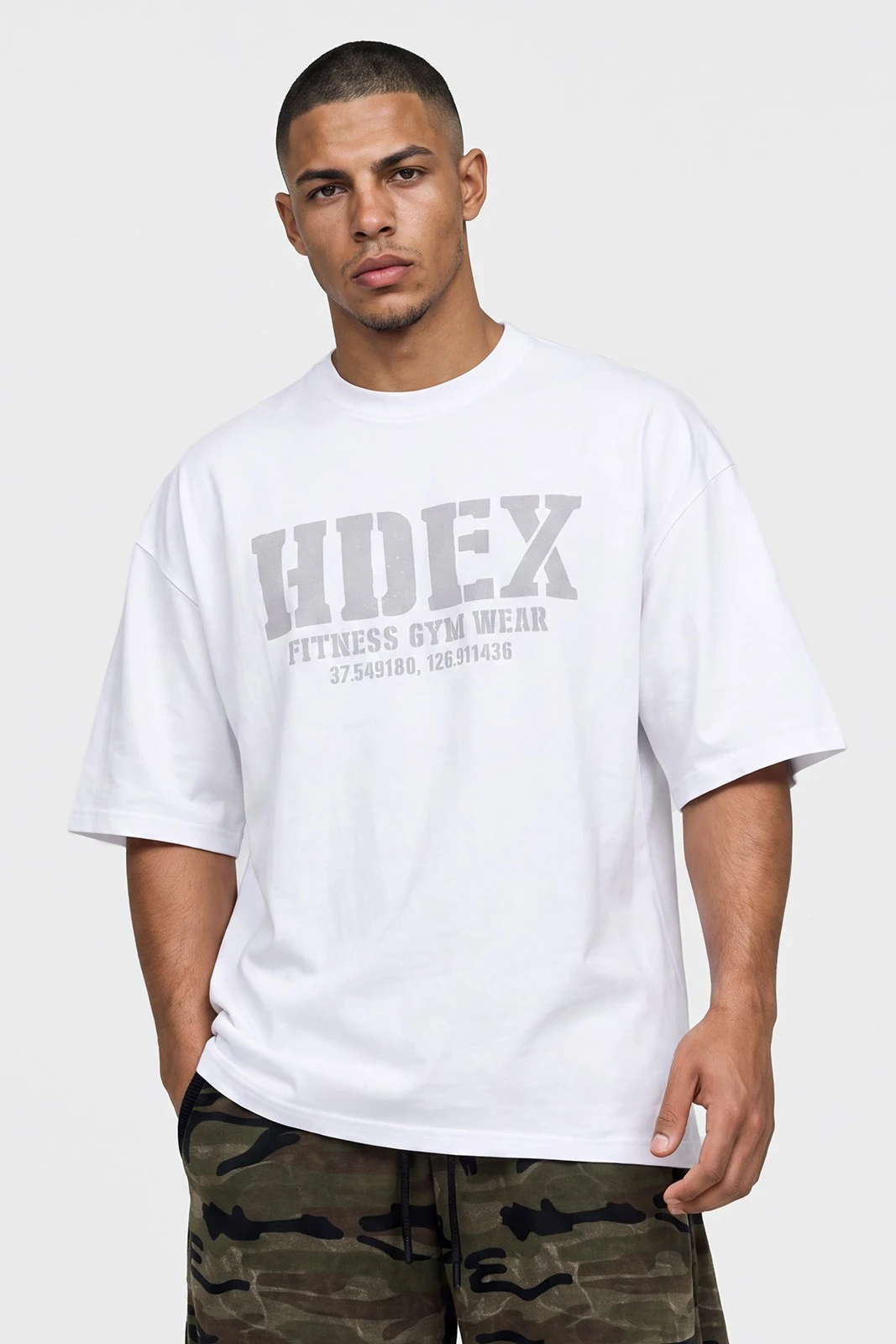 HDEX Luxusmarke T-Shirt Herren Streetwear Locker Sitzend Baumwolle für Männer, Frauen und Kinder Hochwertige Trendige GYM Kurzarm-Freizeitoberteile – Detail 6
