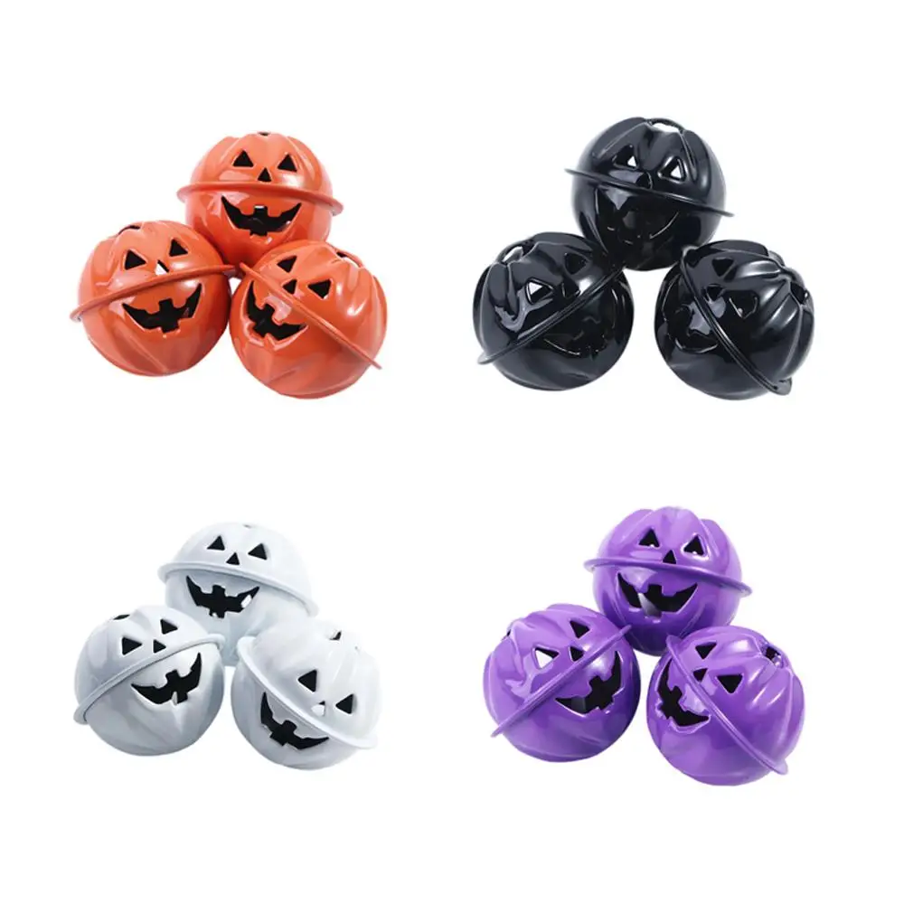 

Cute Dia 3/4cm Pumpkin Head Shape Pendant Wind Chime Material Ghost Face Pumpkin Bells Halloween Decor Metal Bell Gift