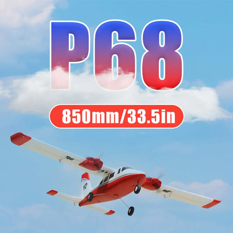 XFly Model 850mm P-68 Twin-Engine Propeller Three-Bladed Propeller RC Electric Remote Control Aircraft Training Aircraft P86 PNP