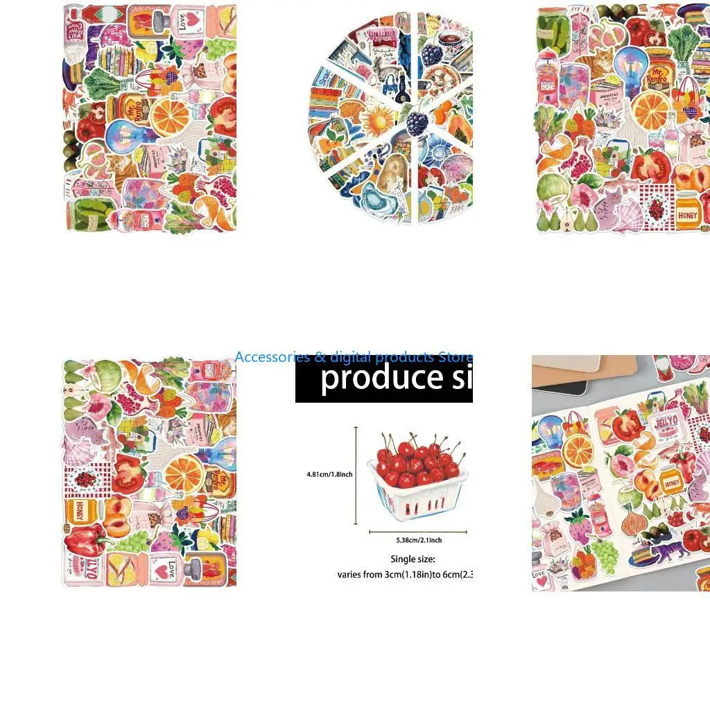 77JD 50 PCS Aesthetic PVC Stickers Removable Decals for Laptop Luggage Skateboard Customization
