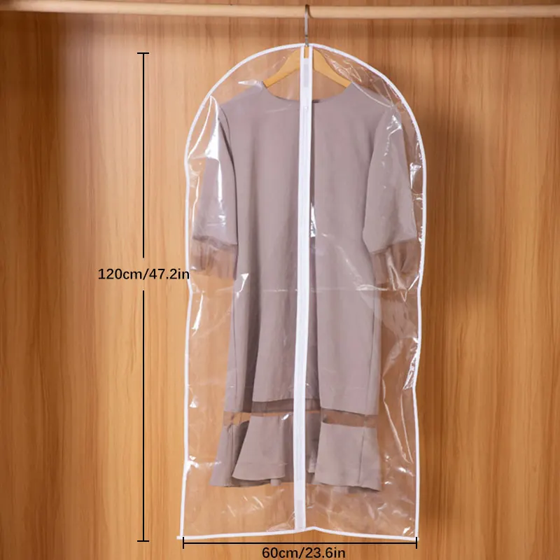 5 Pcs Dustproof Garment Hanging Bag, Lightweight Clothes Storage Bag For Closet, Translucent Cover