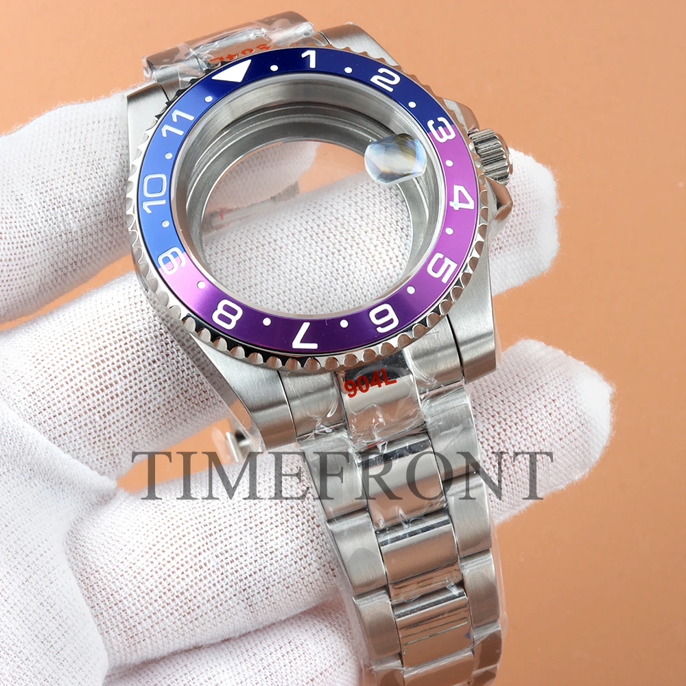 

Корпус часов 40 мм, серебристый, из нержавеющей стали, с браслетом из цельной стали, для автоматических механизмов GMT nh34, nh35, nh36, nh38, циферблат 28,5 мм, водонепроницаемый.