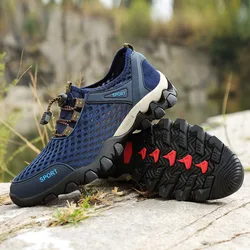 Outdoor Men Hiking Shoes Breathable Sneakers Men Running Trekking Shoes Cushioned Water Hard-Wearing Shoes for Men Free Shipping