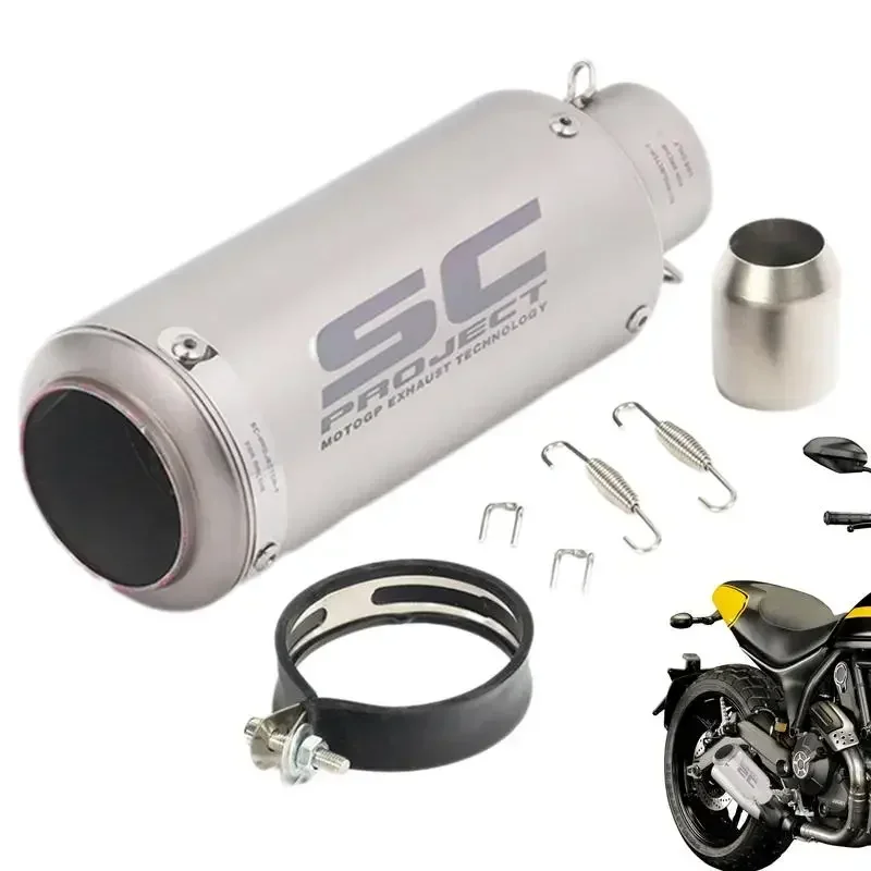 Exhaust Stainless Steel Slip-On Exhaust 51mm/60mm SC Exhaust Pipe Replacement For Dirt Bike Street Bike Scooter ATV