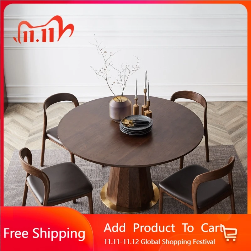 

Кухня, ресторан, обеденный стол, круглый деревянный стул для гостиной, прихожей, обеденный стол, скандинавский современный прием, мебель для дома Muebles