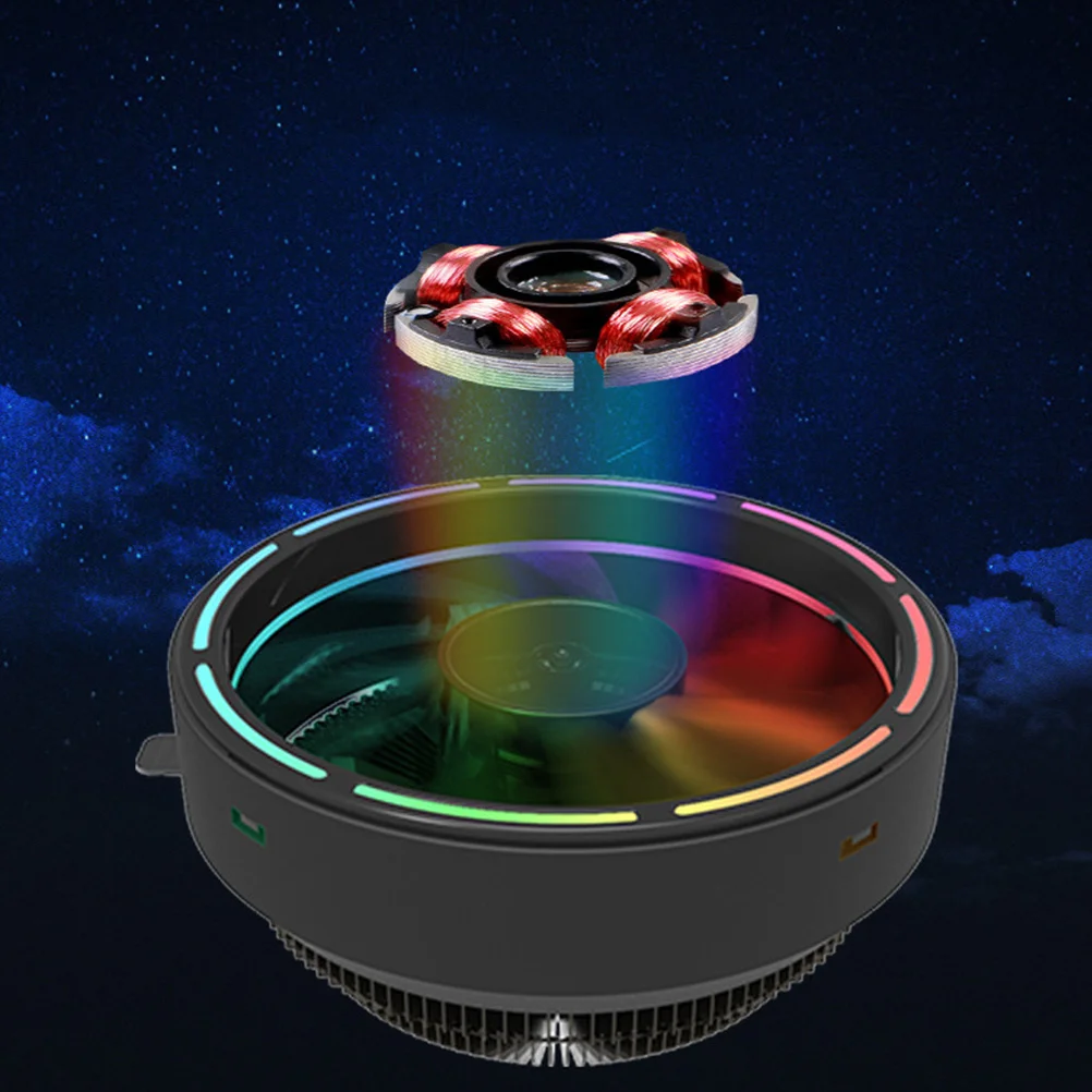 

Fan Heat Sink 3pin Computer LED Luminous Shine CPU Cooler Colorful Cooling Black